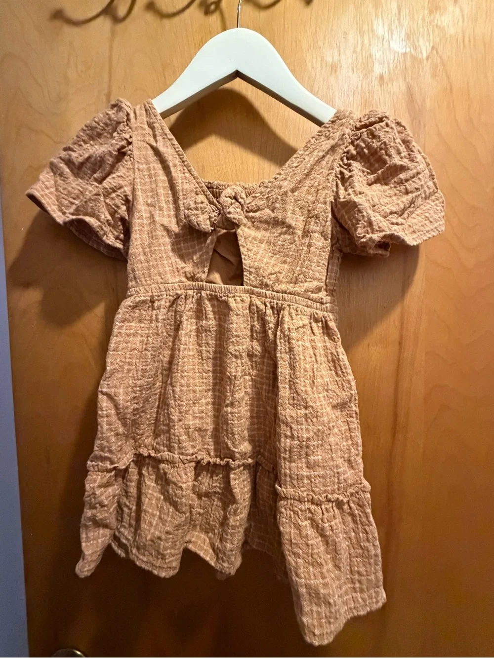 Cat & Jack Peach Puff Smocked Tier Dress